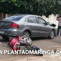 Fotos de Acidente entre moto e carro deixa homem gravemente ferido em Maringá