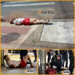 Homem é amarrado por moradores de Sarandi em placa de sinalização Foto 4 Fotos de Homem é amarrado por moradores de Sarandi em placa de sinalização