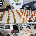 Fotos de Homens são presos em Marialva com pistolas que podem ter sido utilizadas em um homicídio em Maringá