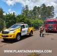 Fotos de Incêndio ambiental as margens da rodovia, provoca acidente entre Paiçandu e Água Boa