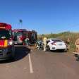 Fotos de Jovem é socorrido de helicóptero após batida entre carro e caminhão na rodovia PR-317, entre Maringá e Iguaraçu