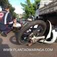 Motociclista fica ferida ao bater na traseira de caminhão em Maringá Foto 3 Fotos de Motociclista fica ferida ao bater na traseira de caminhão em Maringá