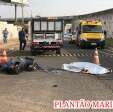 Fotos de Motociclista morre após tentar ultrapassar caminhões em Maringá