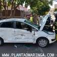 Fotos de Motorista avança preferencial e causa acidente em cruzamento de Maringá