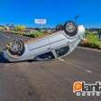 Fotos de Motorista é fechado por caminhão, perde controle e capota na BR-376, em Sarandi