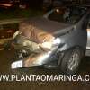 Fotos de Motorista e passageira ficam feridos em colisão seguida de capotagem em Maringá