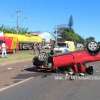 Fotos de Motorista fica ferido após capotar o carro em rodovia de Sarandi