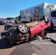 Fotos de Motorista fica ferido após capotar o carro em rodovia de Sarandi