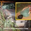 Fotos de Suspeito de integrar facção criminosa "PCC" é preso com mandado de prisão em aberto, após bater carro durante fuga Maringá