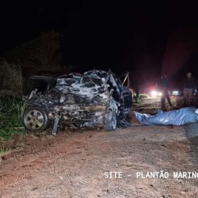 Fotos de Motorista morre após bater carro de frente com carreta na Região de Maringá