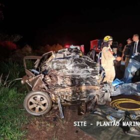 Fotos de Motorista morre após bater carro de frente com carreta na Região de Maringá