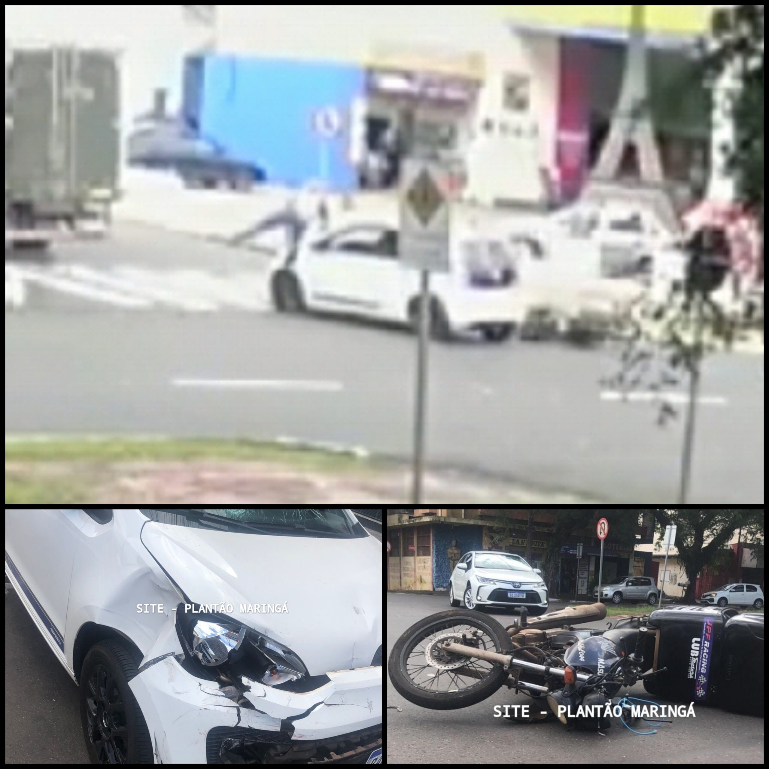 Fotos de Câmera registra motorista avançando preferencial e causando acidente em Maringá