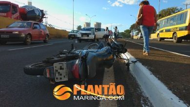 Fotos de Acidente envolvendo seis veículos deixa motociclista gravemente ferido em Maringá