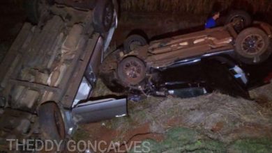 Fotos de Após colisão traseira veículos capotam e deixa três pessoas feridas na rodovia PR-317 em Floresta