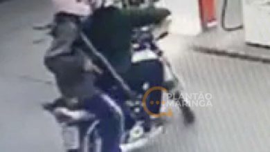 Fotos de Bandidos usam fuzil em assalto a posto de combustível no contorno sul em Maringá