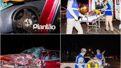 Fotos de Batida frontal entre carros deixa motorista em estado gravíssimo no contorno sul em Maringá