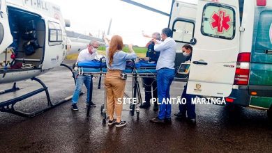 Fotos de Bebê de 1 ano é intubado e socorrido do helicóptero ao HU de Maringá, após explosão de panela de pressão