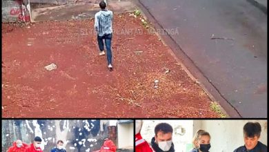 Fotos de Câmera de segurança registra homem baleado correndo em busca de ajuda em Maringá