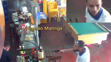 Fotos de Câmera de segurança registra homem roubando bar em Maringá