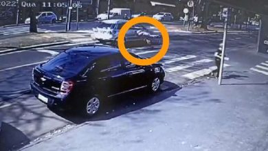 Fotos de Câmera registra momento em que idosa é atropelada ao atravessar faixa de pedestres em Maringá