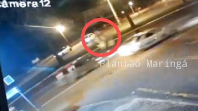 Fotos de Câmera de segurança flagra carro atropelando ciclista em Maringá; veja