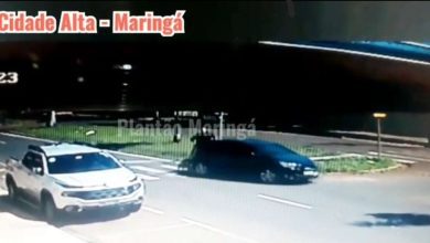 Fotos de Câmeras de segurança flagram dois acidentes de trânsito em Maringá