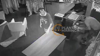 Fotos de Câmeras de segurança flagram furto a loja de roupas no centro de Maringá; vídeo