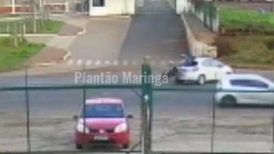 Fotos de Câmeras de segurança registraram dois acidentes provocados pela imprudência de motoristas em Maringá