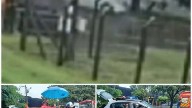 Fotos de Câmeras registram carro batendo em poste em Maringá