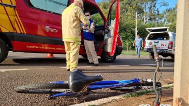 Fotos de Ciclista bate em poste e fica gravemente ferido em Maringá