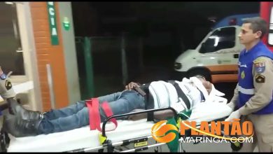Fotos de Ciclista com sintomas de embriaguez fica gravemente ferido depois de colidir contra veículo em Maringá
