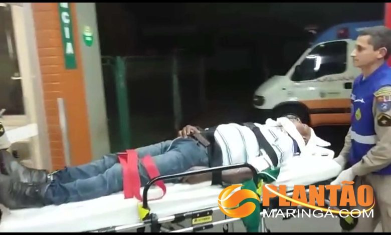 Fotos de Ciclista com sintomas de embriaguez fica gravemente ferido depois de colidir contra veículo em Maringá
