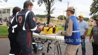 Fotos de Ciclista é socorrido após bater em carro estacionado em Maringá