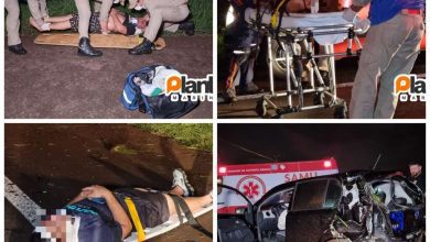 Fotos de Cinco pessoas ficam feridas após capotamento na BR-376 em Sarandi