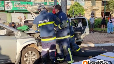 Fotos de Cinco pessoas ficam feridas em acidente na área central de Maringá