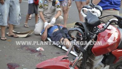 Fotos de Colisão entre duas motos deixa condutores feridos em Maringá