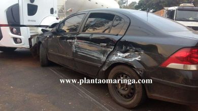 Fotos de Colisão entre veículo e carreta deixa motorista ferido na marginal da PR-323