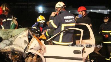 Fotos de Colisão frontal deixa duas pessoas gravemente feridas no contorno sul, em Maringá