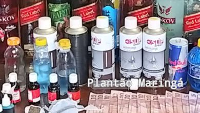 Fotos de Latas de antirrespingo de solda foram encontradas com adolescente durante operação em festas clandestinas em Maringá