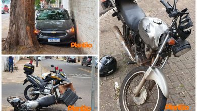 Fotos de Falta de atenção - motociclista fica em estado grave após acidente em cruzamento de Maringá