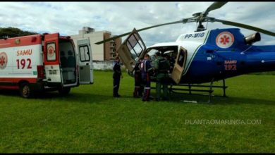 Fotos de Helicóptero do SAMU socorre homem que caiu de dois metros de altura na cidade de Floresta - PR