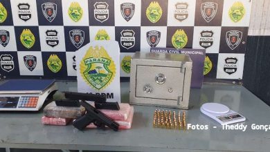 Fotos de Homem é preso com cocaína, crack, munições e uma pistola com carregador alongado em Maringá