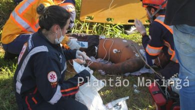 Fotos de Jovem de 24 anos é entubado após queda de moto na rodovia BR-376 entre Iguatemi e Maringá