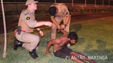Fotos de Ladrão é detido e algemado por socorristas do corpo de bombeiros em Maringá