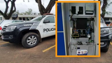 Fotos de Ladrões usam dispositivo artesanal para pescar dinheiro de cofre em Maringá