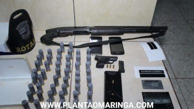 Fotos de Mãe e filho são presos com armas, munições e caminhonete clonada em Maringá