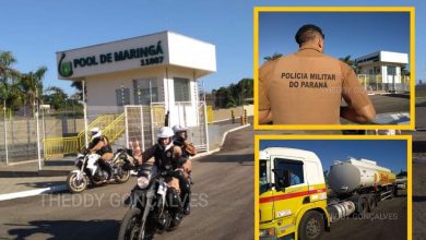 Fotos de Marialva, Campo Mourão e Maringá recebem combustível escoltados pela PM após liminar da justiça de Maringá