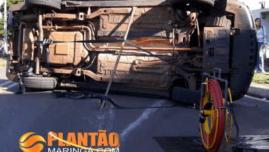 Fotos de Maringá registra dois capotamento em um intervalo de 30 minutos