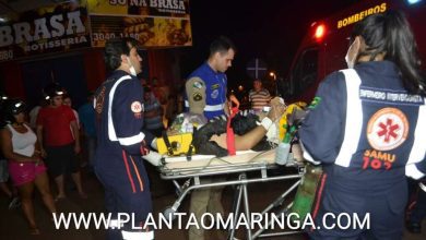 Fotos de Motociclista é arremessado após bater em carro em Maringá