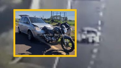 Fotos de Motociclista é socorrido de helicóptero após ter moto atingida por carro na rodovia BR-376 em Maringá